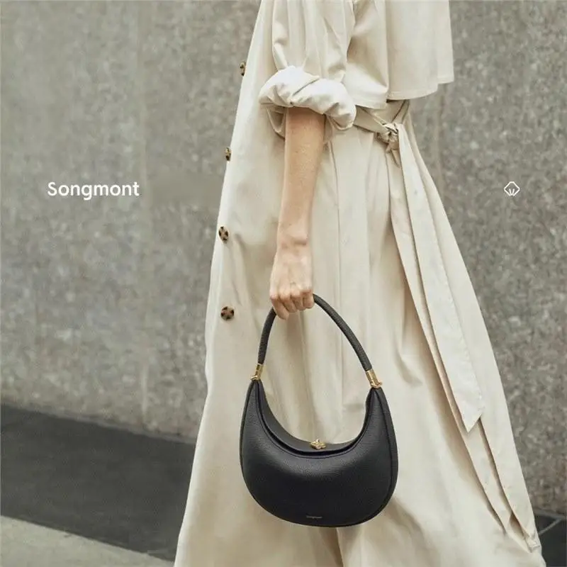 Bolso de hombro Songmont Crescent para mujer |   Monedero de trabajo profesional de cuero genuino |   Bolso bandolera de capacidad media