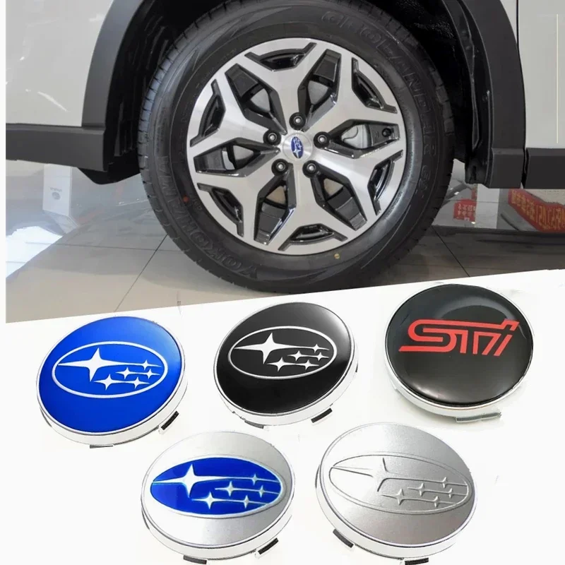 4PCS 60mm Car Wheel Center Covers Hub Caps Emblem for Subaru WRX BRZ DRL XV STI Outback Legacy Forester Impreza Tribeca