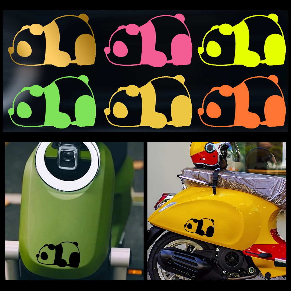 

Светоотражающие наклейки с милой пандой для мотоцикла, декор, мото автомобиль, скутер, лобовое стекло, шлемы, виниловые аксессуары для топливного бака, наклейки