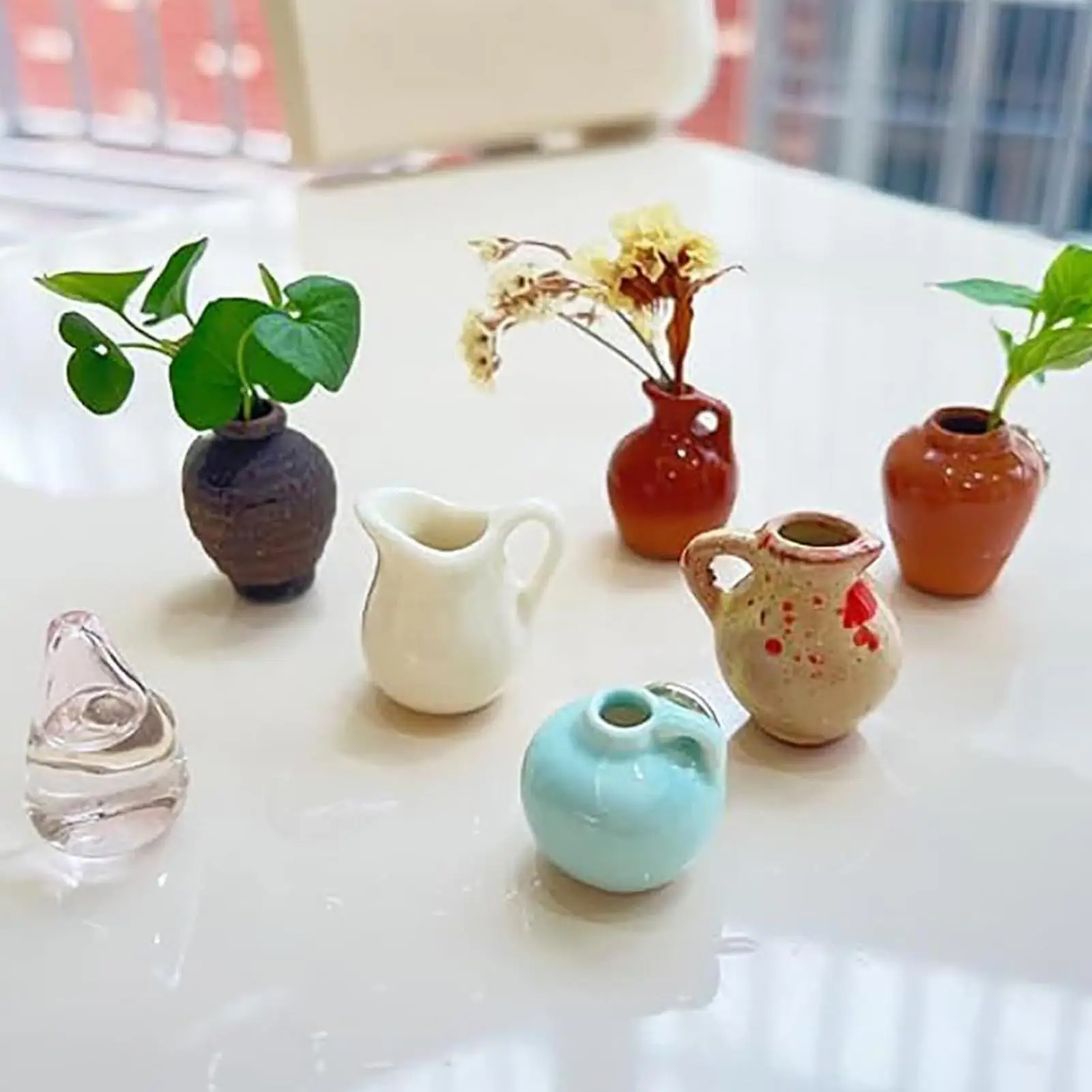 Mini Flower Vase Magnets 8Pcs/set 3D Flower Pot Refrigerator Magnets Fridge Accessories For Air Conditioner Bouquet Magnets