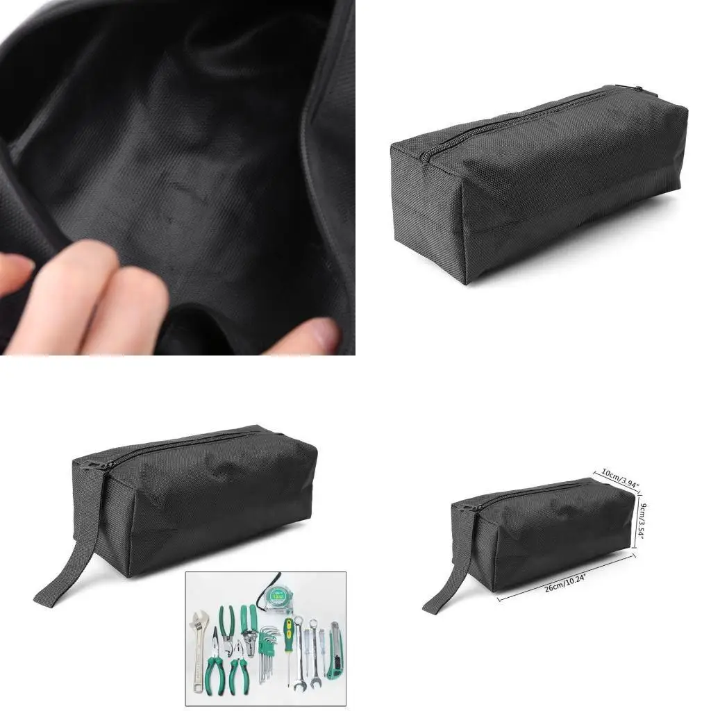 

Y1UD Oxford Canvas Tool Bag Hardware Storage Travel Makeup Hand for Screws Nails Metal Car Parts Storage Lightweight