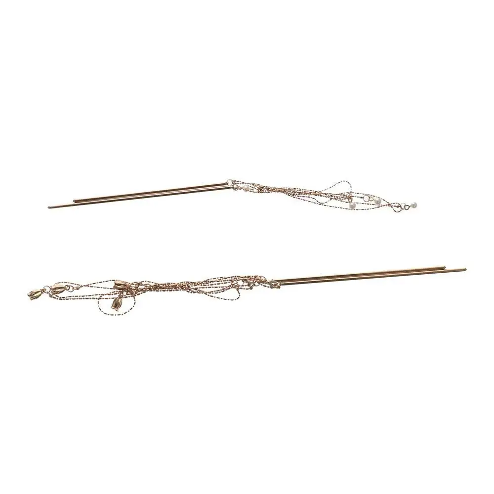 Haar gabel zwei Haars täbchen Geschenk mit Kette chinesische Haarnadel Frauen Haarschmuck Frisur Design-Tool Perle Quaste Haars tift