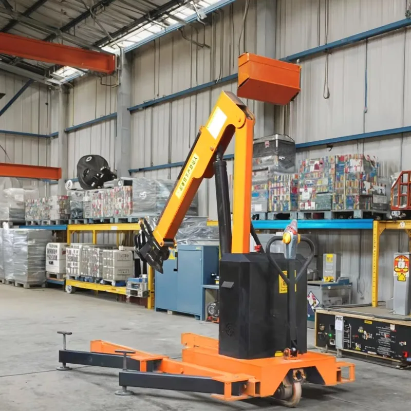 Full Electric Hydraulic Crane 1 Ton Cantilever Rotary Hand Push Mobile Pallet Truck Small Crane Lifting Lifting Equipment
