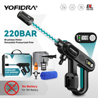 ​YOFIDRA 220Bar Brushless Electric Water Gun 3 Gears Cordless Rechargeable Car Garden Cleaning Tools For Makita 18V Battery Pin
