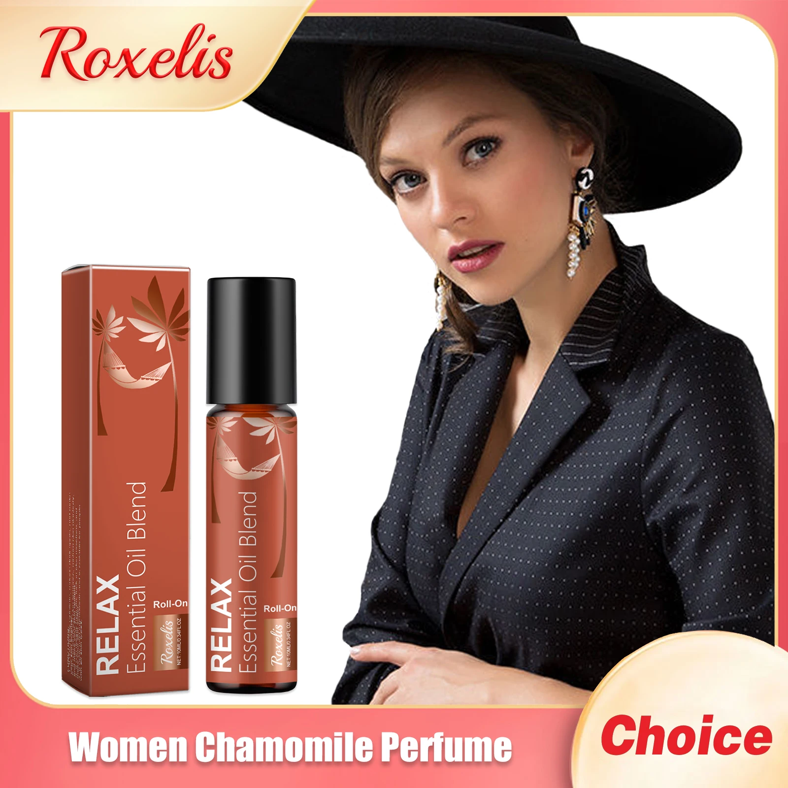 Roxelis Rullo di profumo per camomilla da donna, duraturo, fresco, per appuntamenti, flirt, seduzione, fragranza floreale, deodoranti per il corpo, profumo di feromoni