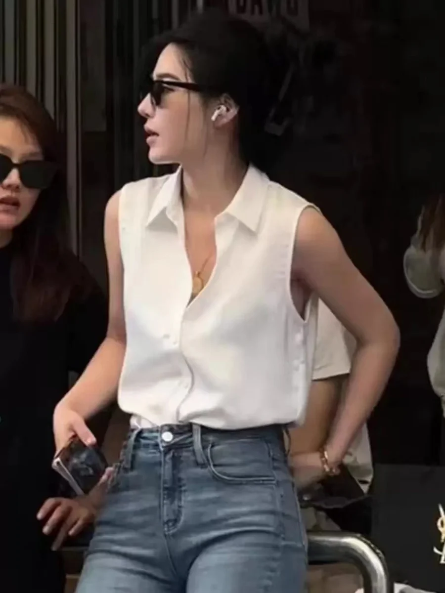 

Casual Ne Chiffon irt Commute Anti-Aging Sle Summer Faionable Layered Svel Top Slimming Straight Cut Polye...