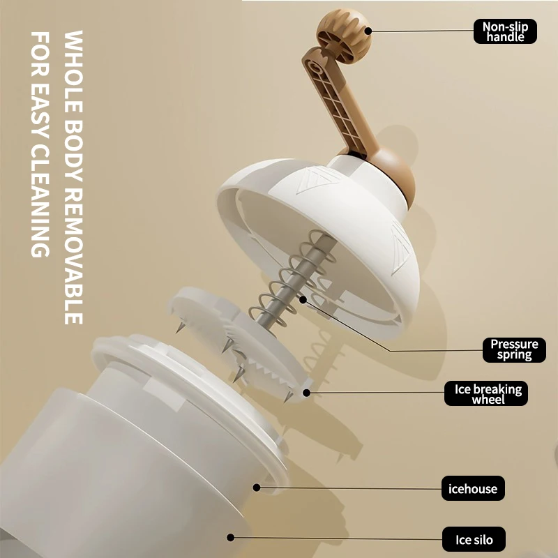 Mini Manual Ice Crusher Smoothies Hail Ice Breaker Portable Shaved Ice Milk Shake Machine Kitchen Tool Ice Blenders Household