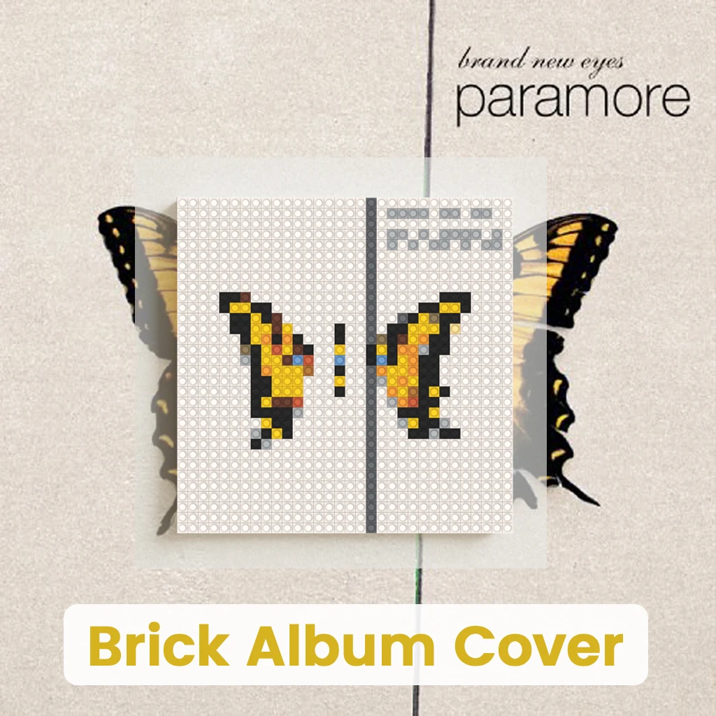 P-Paramore Pop Punk Rock Band Album Cover Poster Building Blocks Brick Mosaic Wall Art Pixel Painting Decor