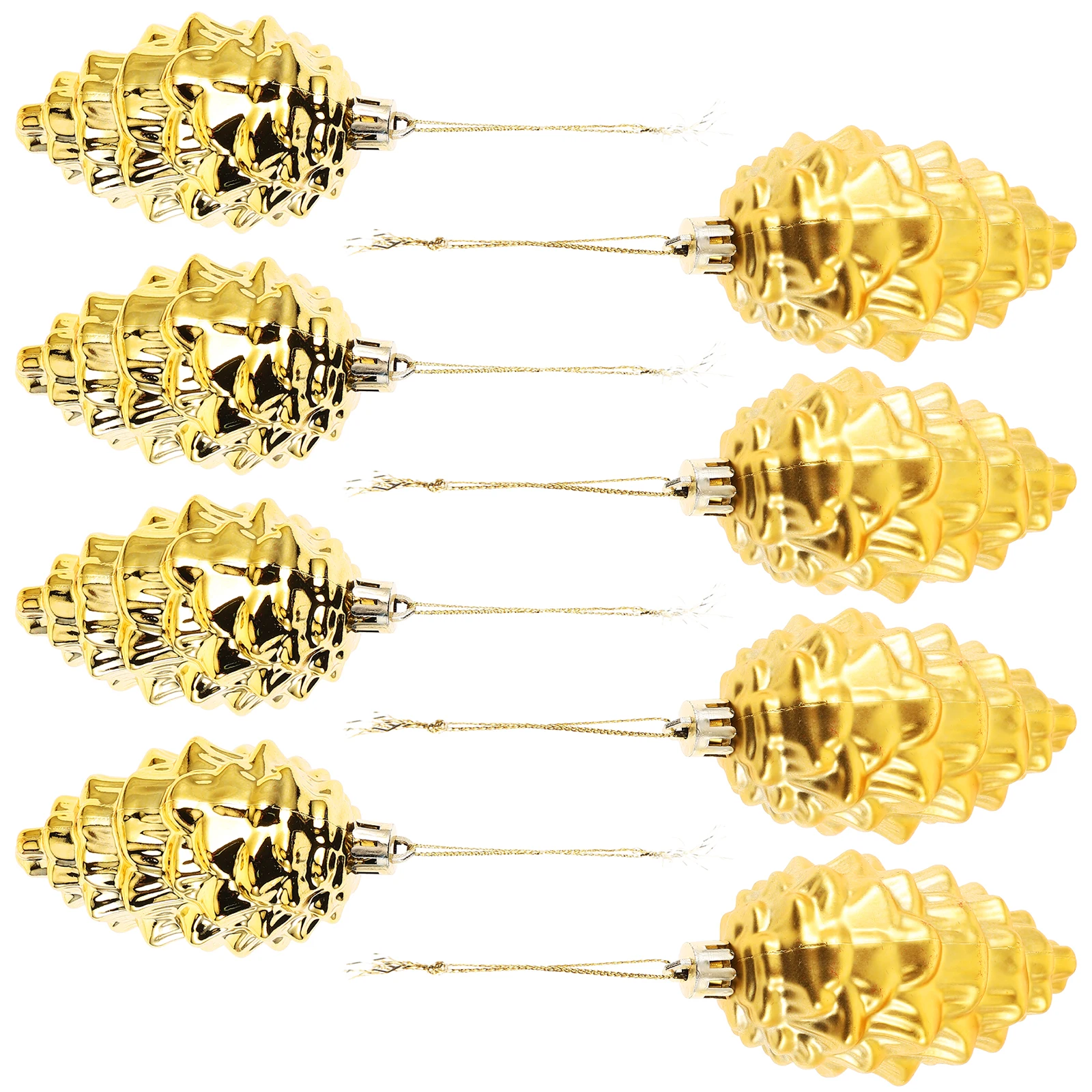 

8Pcs Christmas Tree Pinecone Ornaments Plastic Finish Hanging Balls Holiday Party Winter Home Decor