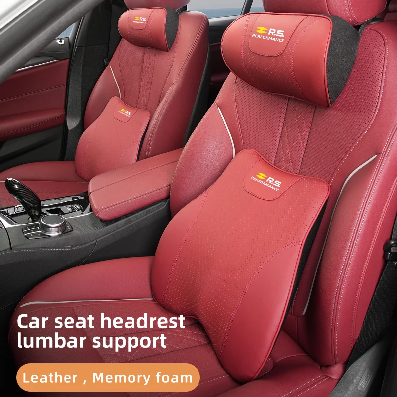 Leather Car Seat Headrest Lumbar Support Car Interior Accessories For Renault QM6 Kardian Rafale Espace Trafic AUSTRAL Kangoo Ki