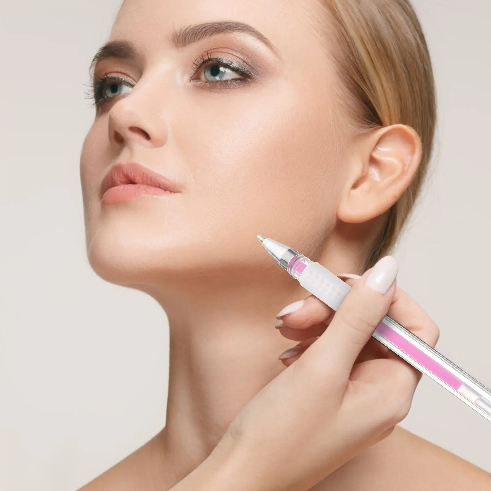 

Precision Eyebrow Mapping Pen White Pink Tattoo Marker for Skin Marking Microblading Applications with Replacement