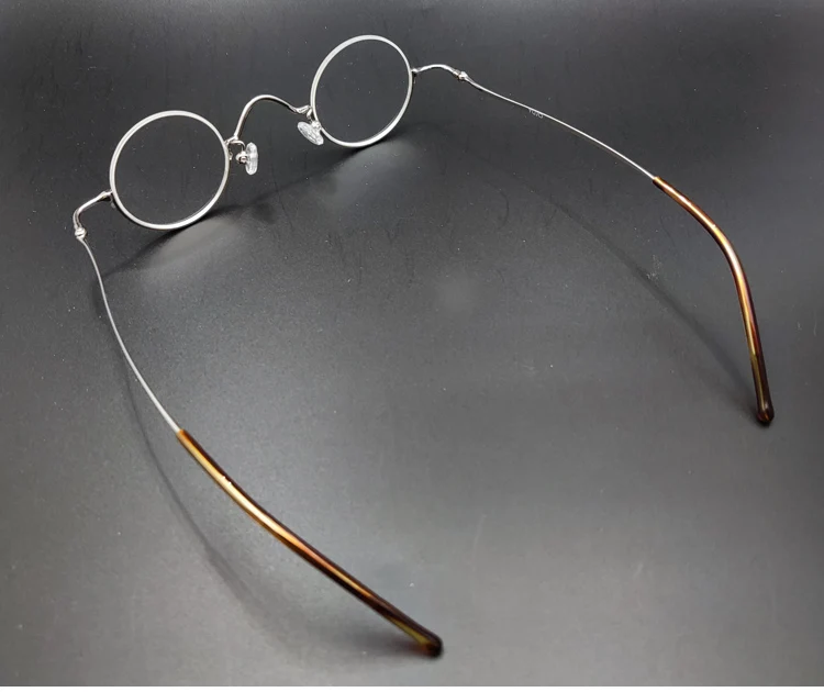 Vintage anti blau licht lesebrille Vintage kleine runde brillen mit durchmesser von 35mm gold, silber und schwarz – Detail 9