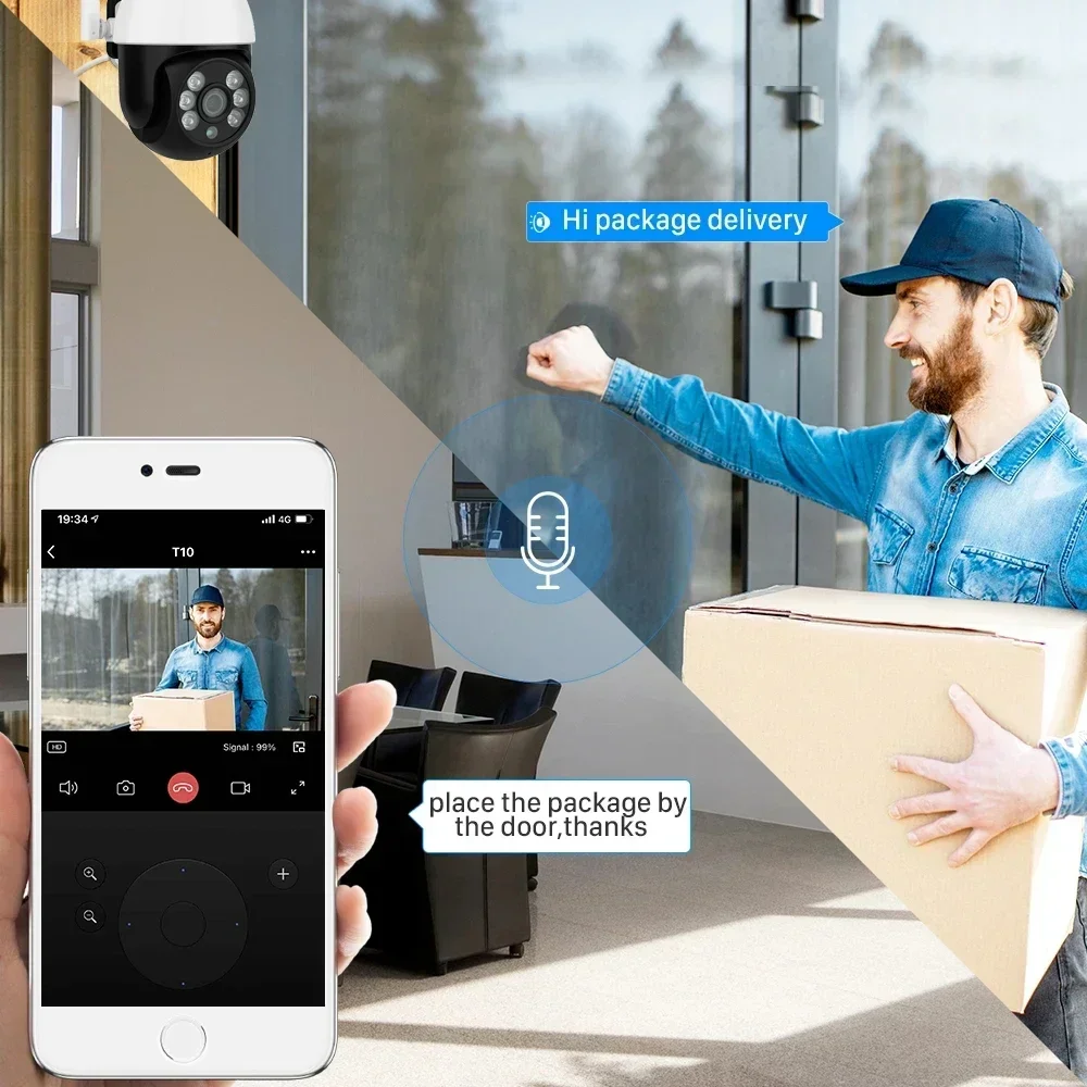Tuya 5G 2.4G WiFi PTZ Camera 3MP 5MP Outdoor Indoor Auto Tracking Full Color Night Vision Two Way Audio Surveillance Cameras