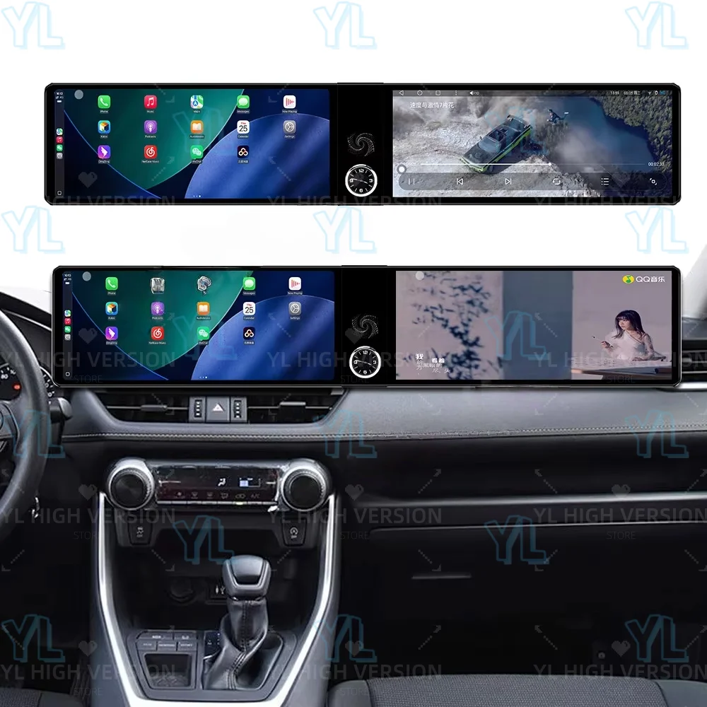 شاشة مزدوجة 12.3 بوصة عالية الدقة تعمل باللمس 8 + 256 جيجابايت أندرويد 13 وحدة CarPlay اللاسلكية ونظام أندرويد Auto Head لتويوتا RAV4 XA50 2020-2024 GPS DSP #4