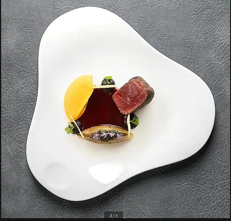 

white ceramic dinner plate restaurant tableware Western steak plates Sushi plate Serving plates Dessert tray Fruit dish bowl