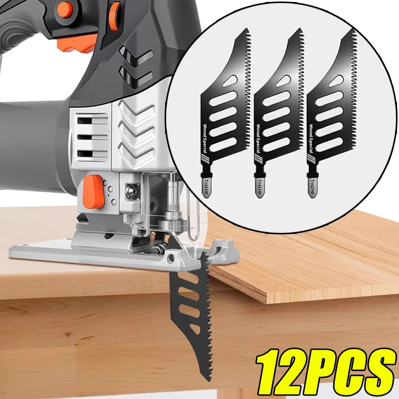 

Carbon Steel Jigsaw Blade Heavy Duty Scroll Saw Blades T-Shank Fine Coarse Teeth for Wood Aluminum Tight Spaces Cutting Tools