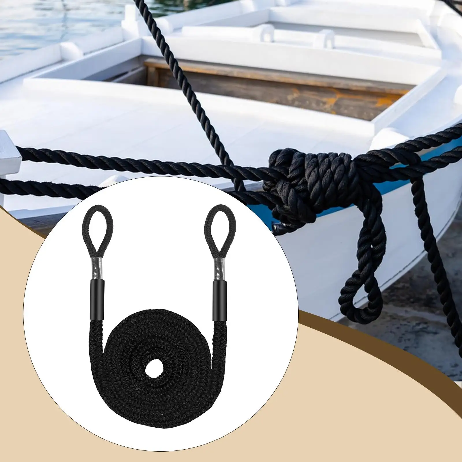 

Wear Resistant Dock Line Nylon Boat Rope Portable Easy Tie Mooring Line for Fishing and Camping Scenarios