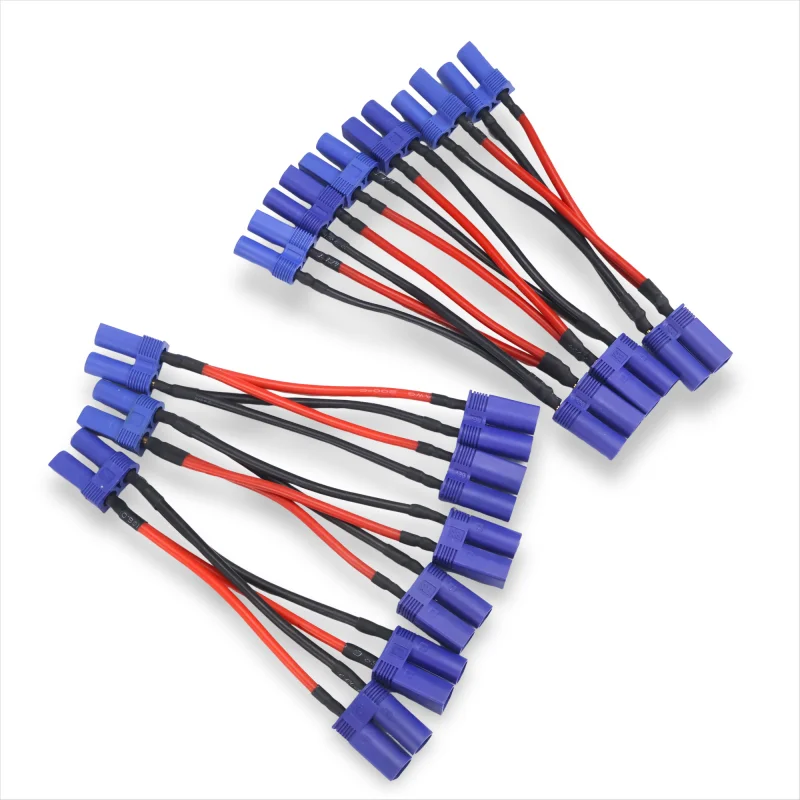 1 Uds EC5 arnés Cable conector de batería paralelo extensión Dual Y divisor Cable de silicona para Rc DIY Quadcopte modelo de ala fija