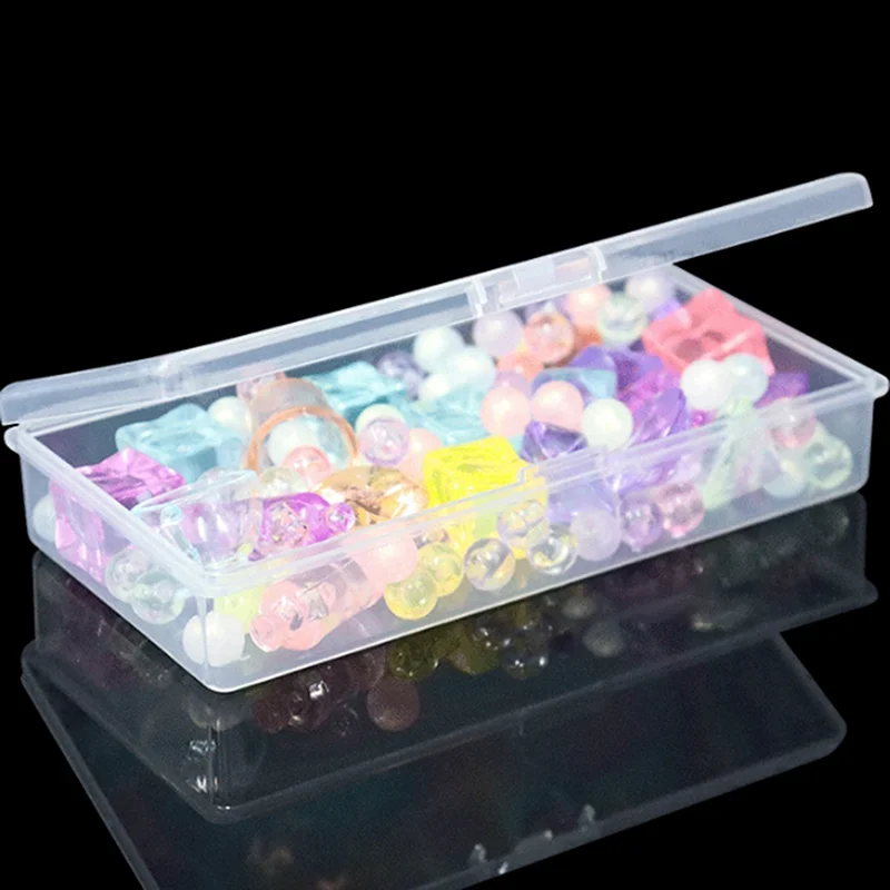 10 個ミニ長方形プラスチック収納ボックス透明防塵頑丈なジュエリー包装容器組織用