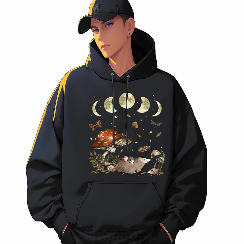 

Possum Opossum Lover Owner Cottagecore Goblincore Mushroom Streetwear Hoodie Men Family Hooded Shirt