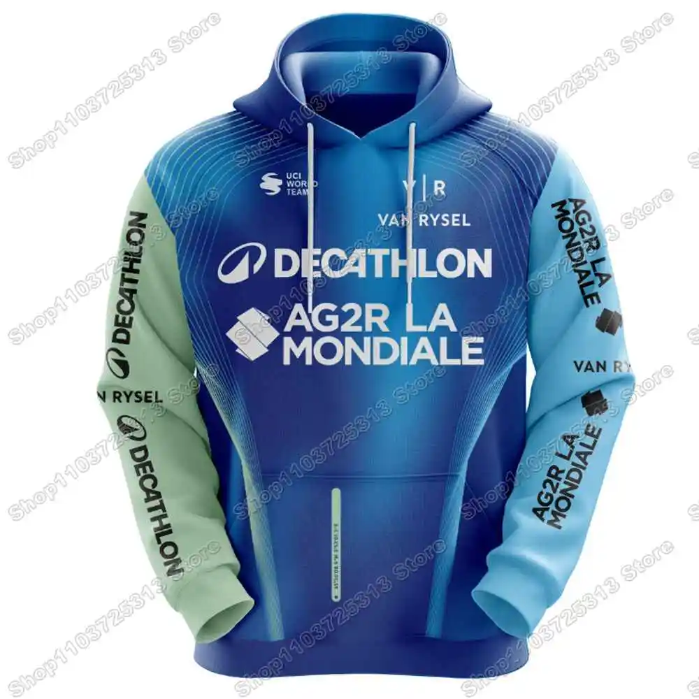Sudadera con capucha del equipo AG2R 2025 Tour Italia España Francia,Ropa de ciclismo Maillot,Sudadera de otoño Sudaderas con capucha de invierno,Sudaderas con capucha para la calle Chaquetas informales tipo pulóv
