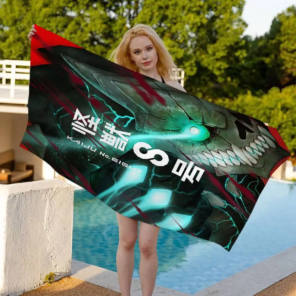 K-Kaiju No.8 Classic Microfiber Blanket Quick Drying Beach Towels Oversized Printing Super Absorbent Pool Towel Blanket