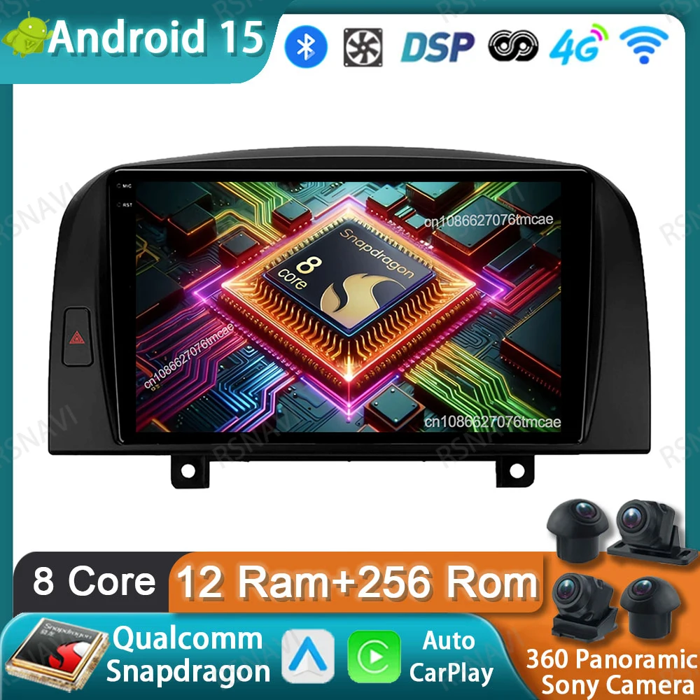 

Car Radio Android 15 For Hyundai SONATA NF 2004 2005 2006 2007 2008 DVD DSP Qualcomm Multimedia QLED Head Unit BT Viedo Player