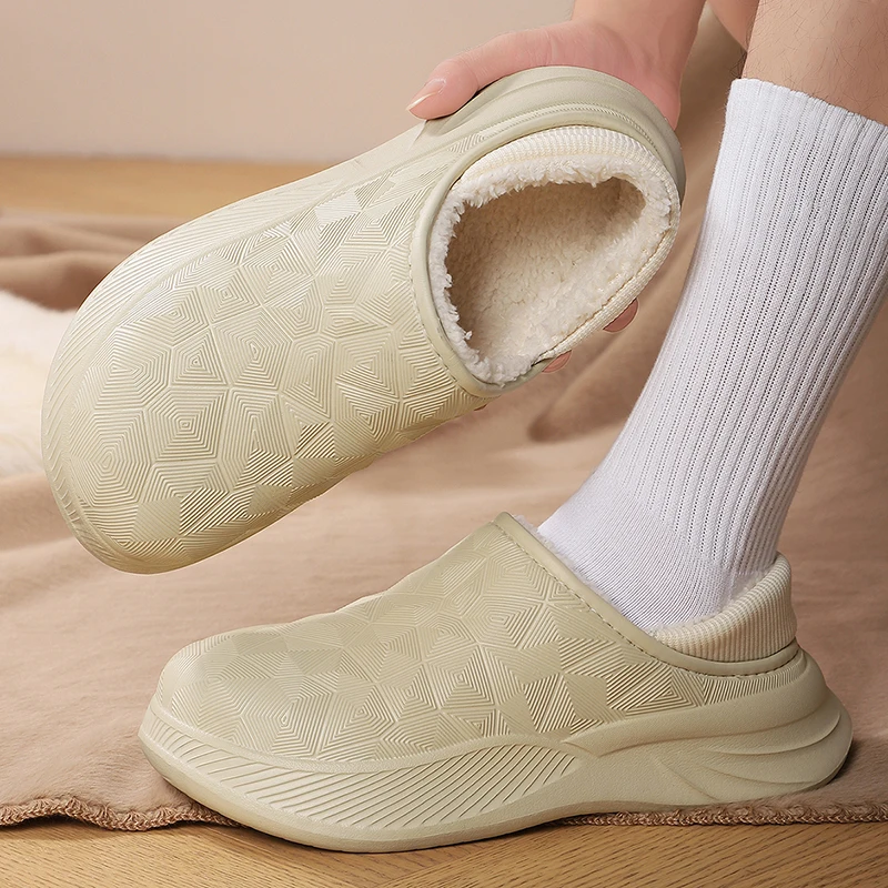 شباشب قطنية مقاومة للماء للرجال والنساء، للخريف والشتاء، كعب مغلق، موديل جديد 2025، داخلي غير قابل للانزلاق، مبطن بالصوف، أحذية قطنية دافئة للارتداء الخارجي #5