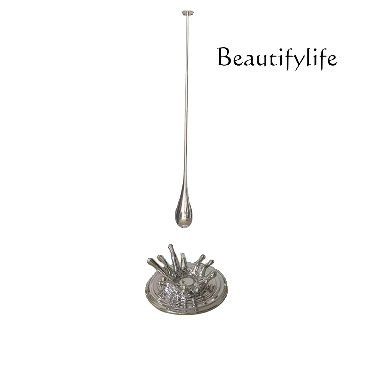 R Modern Simple Fiberglass Transparent Pendant Sculpture Exhibition Hall Lobby Water Drop Wave Decoration Ornament