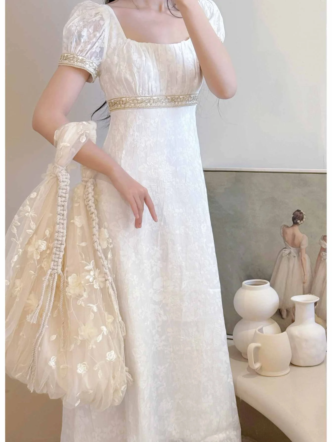 

Элегантное белое платье Dr Vaion для похудения, летнее, 2025, повседневное, из 100% материала, женское, модное