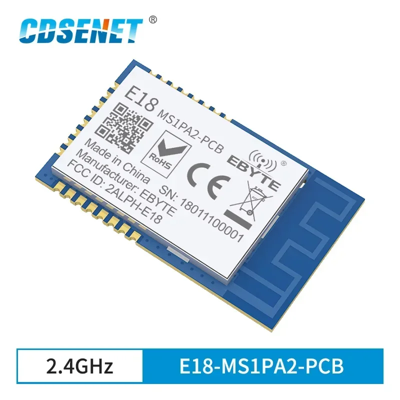 

CC2530 ZigBee Mudule 2.4GHz 20dBm 800m Mesh Networking Ad Hoc E18-MS1PA2-PCB CDSENET Wireless Transceiver Receiver PCB Antenna