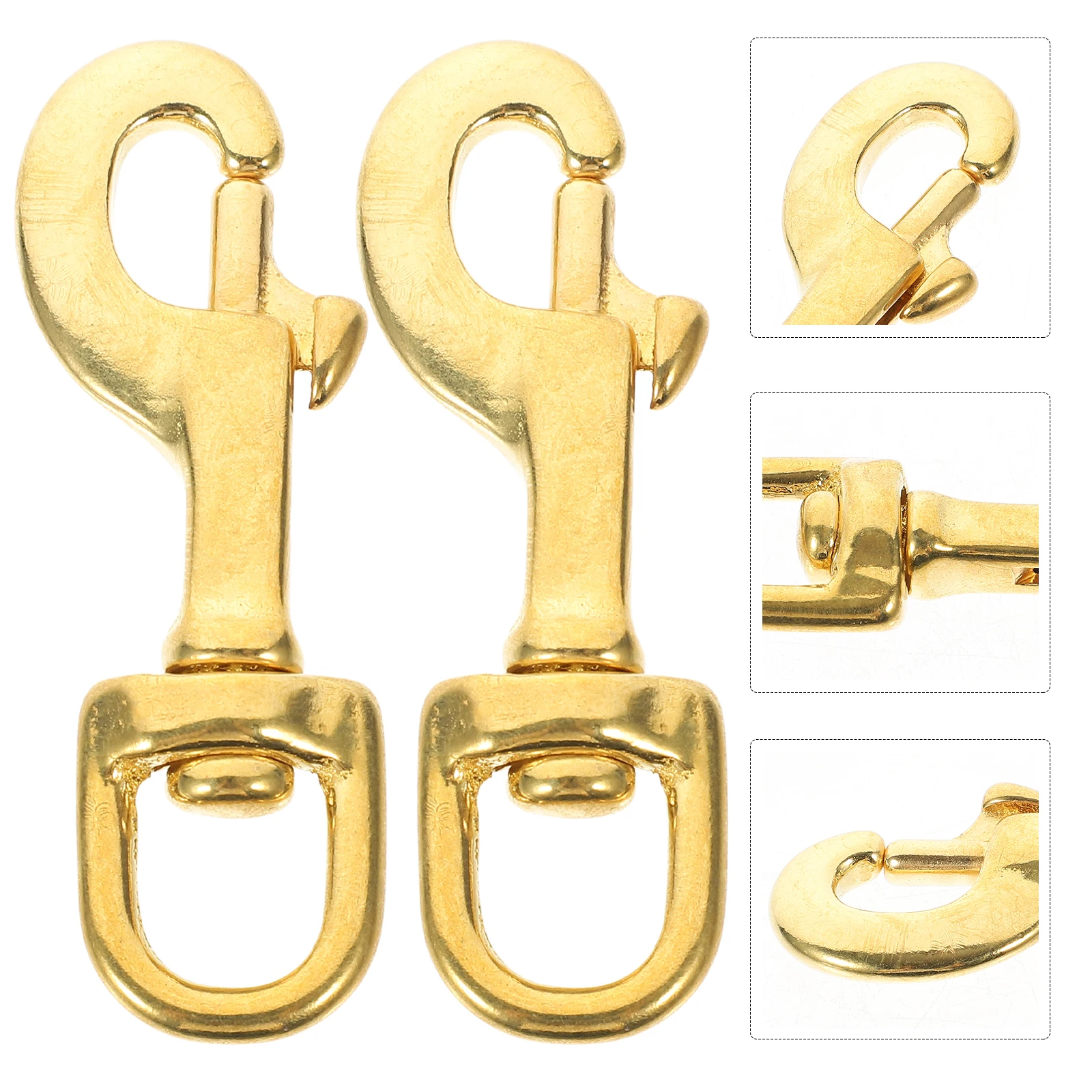 

2pcs Swivel Spring Hook Metal Trigger Clasps Brass Snap Carabiner Keys Fob Fold Opening DIY Jewelry Accessories Sturdy Material