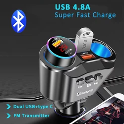 USB Car Cigarette Lighter Digital Display PD+QC3.0 Car Charger Super Fast Charge Power Adapter Car Styling 12V/24V