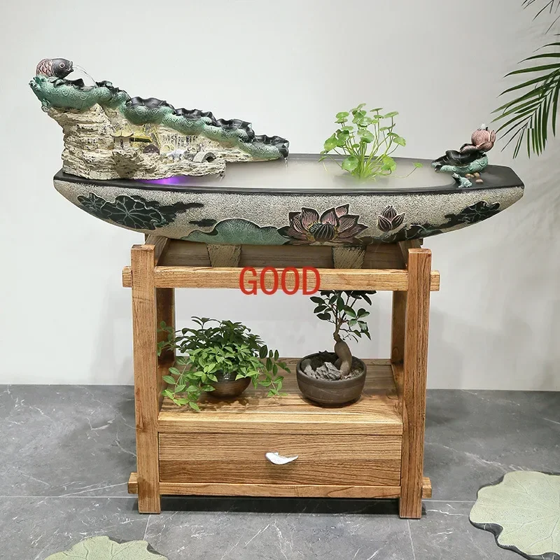 Rockery flowing water fountain bonsai fish tank humidifier