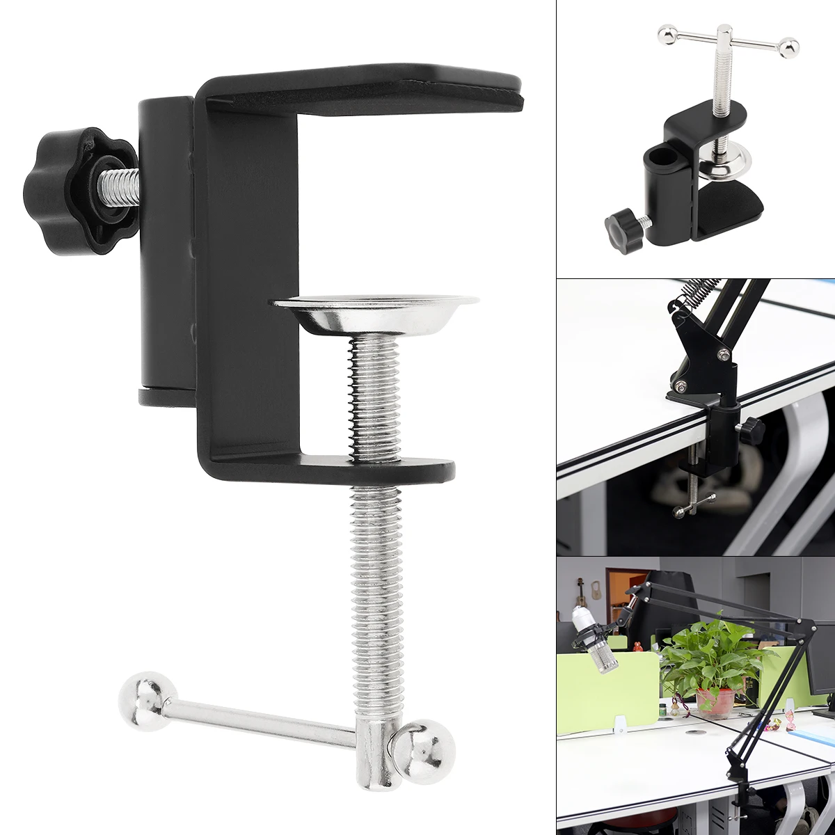 Universal Bracket Clamp LED Lamp Clip DIY Fixed Tools Fittings Screw Light Mounting Camera Holder for Broadcast Mic Stand Clamp