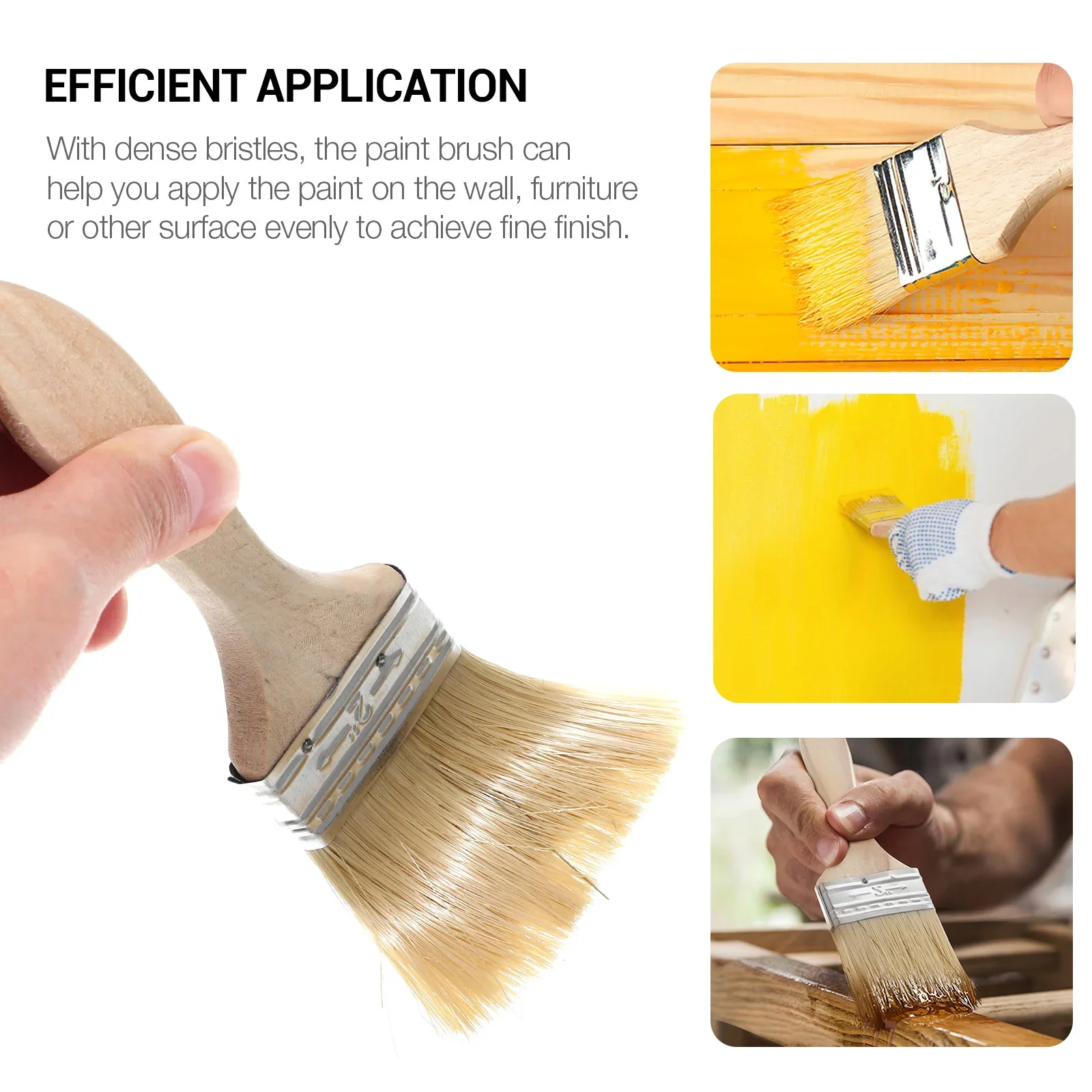 10 Pcs Set Thickened Wooden Handle Paint Brush 2 Inch Fine Bristles Wall Painting Tool Durable Fiber Basting Brush For Paint