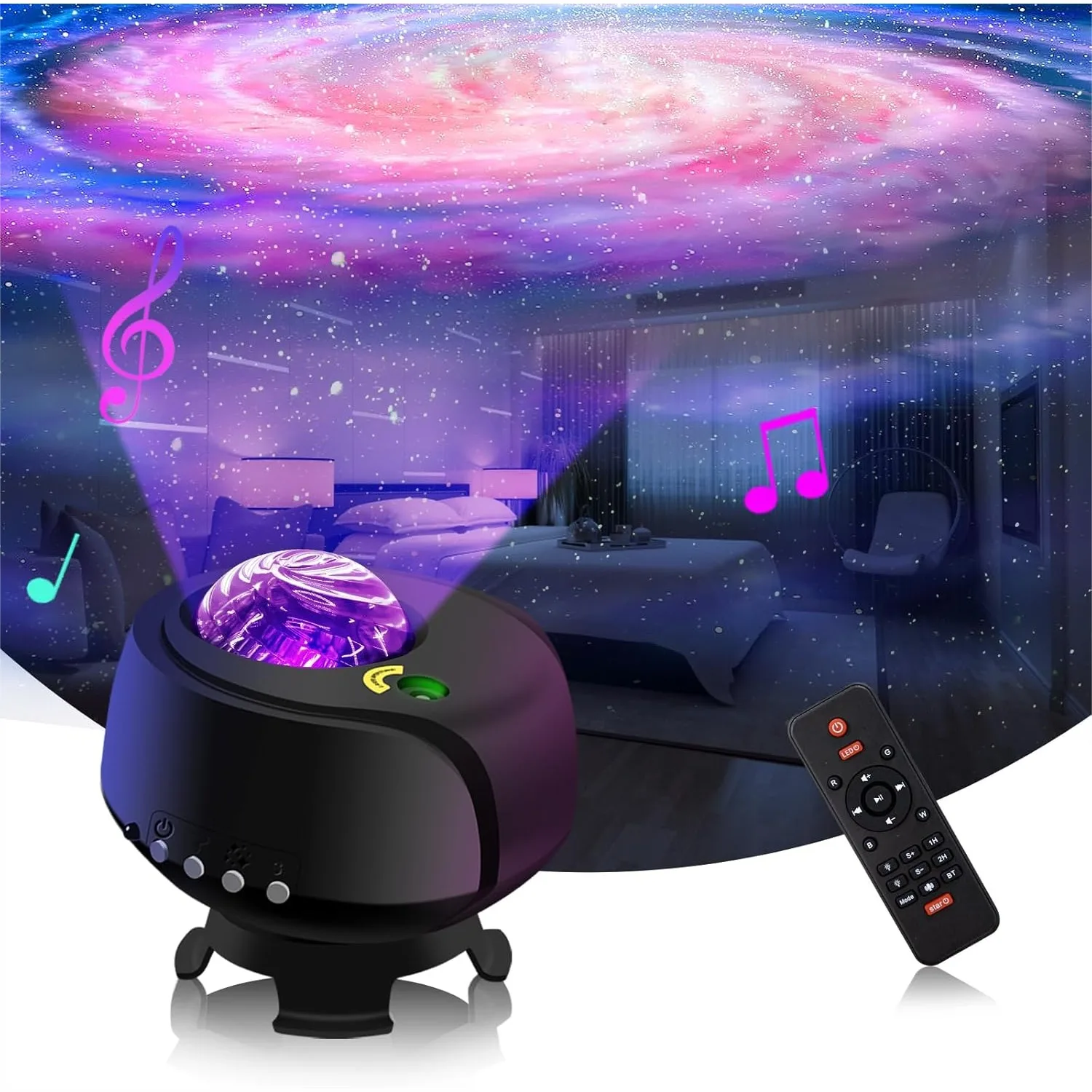 

Galaxy Projector with Bluetooth Speaker, White Noise, Star Night Light for Bedroom Decor, Teen Girl Gifts