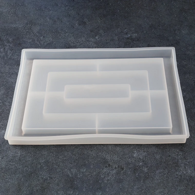 Resin Mold Silicone, Large Rectangle Rolling Tray Molds For Epoxy Resin, Resin Serving Board Mold With Edges