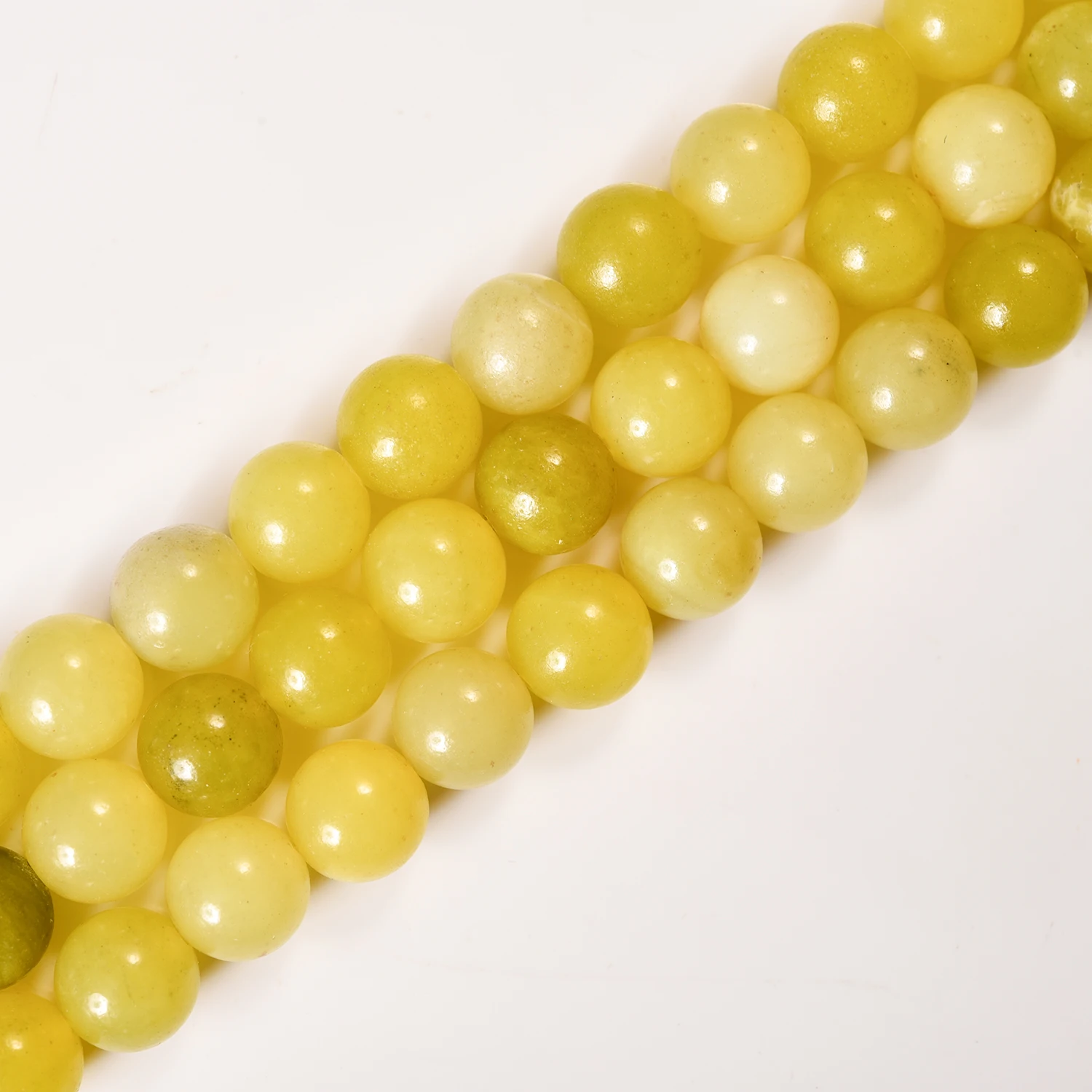 Lemon Jade Natural Stone Beads Round Smooth Polished Gemstone Loose Beads for diy Jewelry Making Full Strand 15