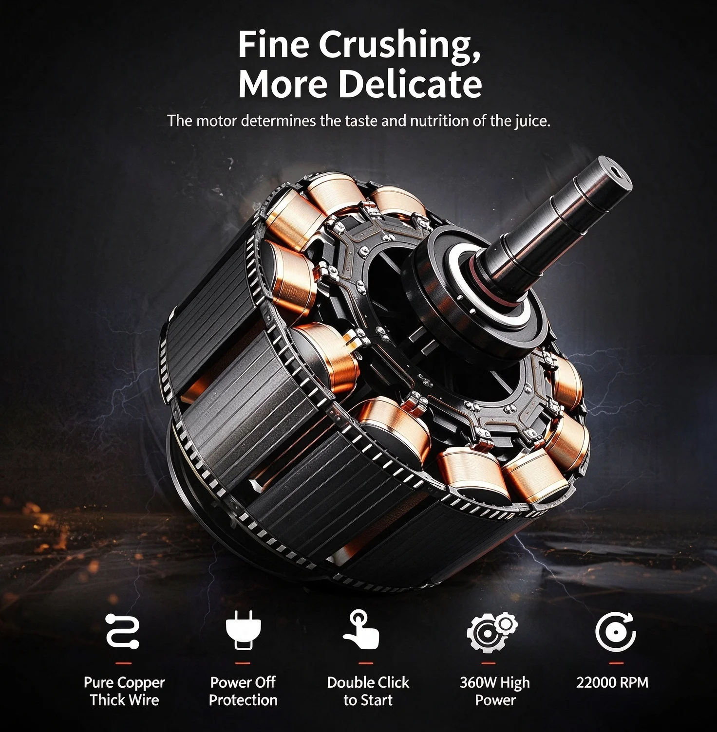 700ml Portable Blender 360W Electric Juicer Cup 6000mAh Type-C Rechargeable Ice Crushing Fruit Mixer for Home Travel HD-10