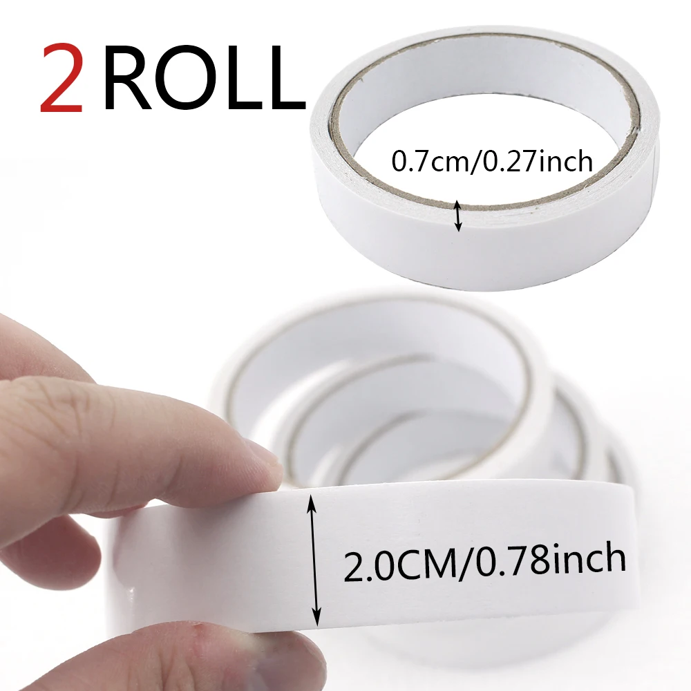 1/2/4/10pcs 2cm width high-viscosity double-sided tape, suitable for packaging & handmade DIY & for students & for office use