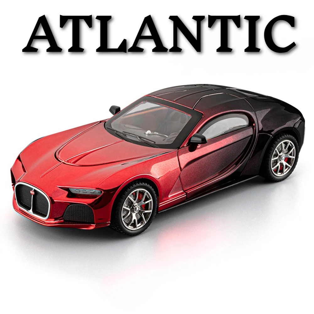 مقياس 1:24 أتلانتيك Hellcat مطلي لوحة سيارة لعبة مجسمة ضوء الصوت امتصاص الصدمات الأبواب فتح نماذج هواية الهدايا #1