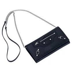 2024 Mini Shoulder Bag Genuine Leather Women Crossbody Bags Excellent Cowhide Rivets Motorcycle Bag Chain Small Handbag Purse