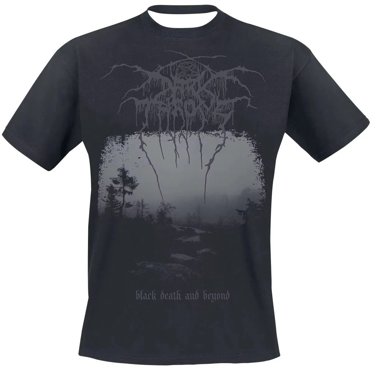 Darkthrone Black Death and Beyond Unisex-T-Shirt, Dark Forest Print, Raw Black Metal Band Casual Tee – Detail 2
