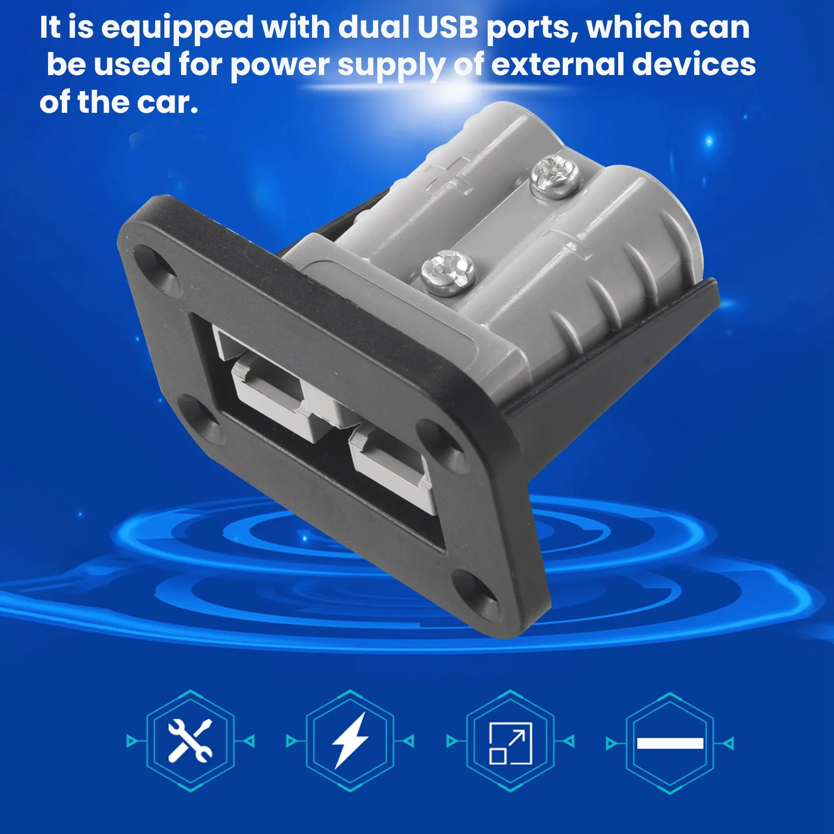 Flush Mount 50 แอมป์สําหรับ Anderson ปลั๊กยึดแผงสําหรับ Caravan Camper เรือรถบรรทุก