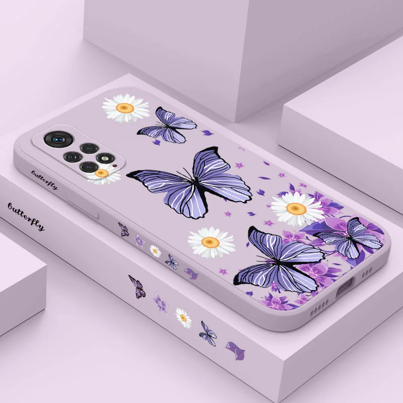 Purple Butterflies Phone Case For Xiaomi Redmi Note 13 12 12S 11 11S 10 10A 10T 10S 9T 9 8 7 Pro Plus 10C 9T 4G 5G Cover