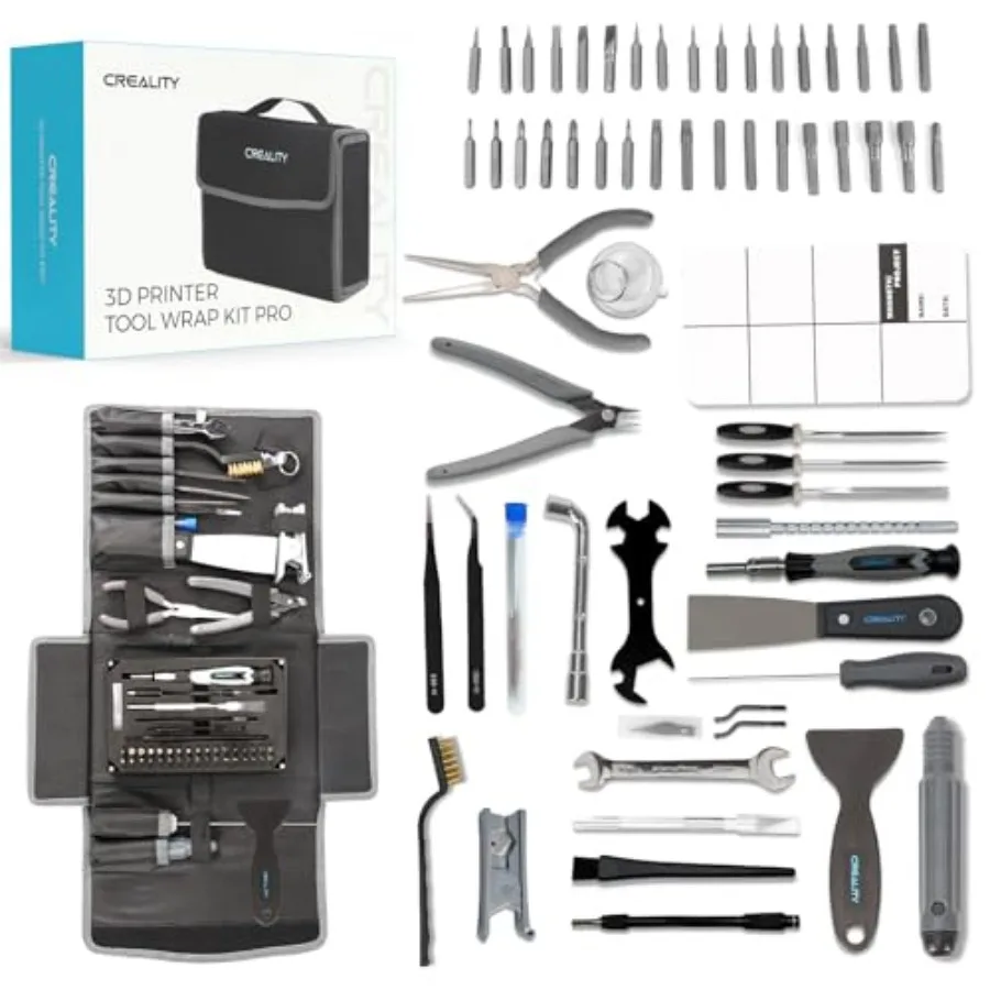 

Набор инструментов Creality 3D Print Tools Warp Kit, 74 предмета: комплексный комплект для 3D-печати, сборки 3D-принтеров, чистки сопел и снятия моделей
