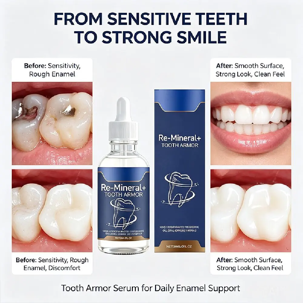 Re-Mineral+ Tooth Armor Enamel Repair Serum 60ml Nano Hydroxyapatite Relieve Tooth Sensitivity Restore Damaged Cavity Teeth Mine