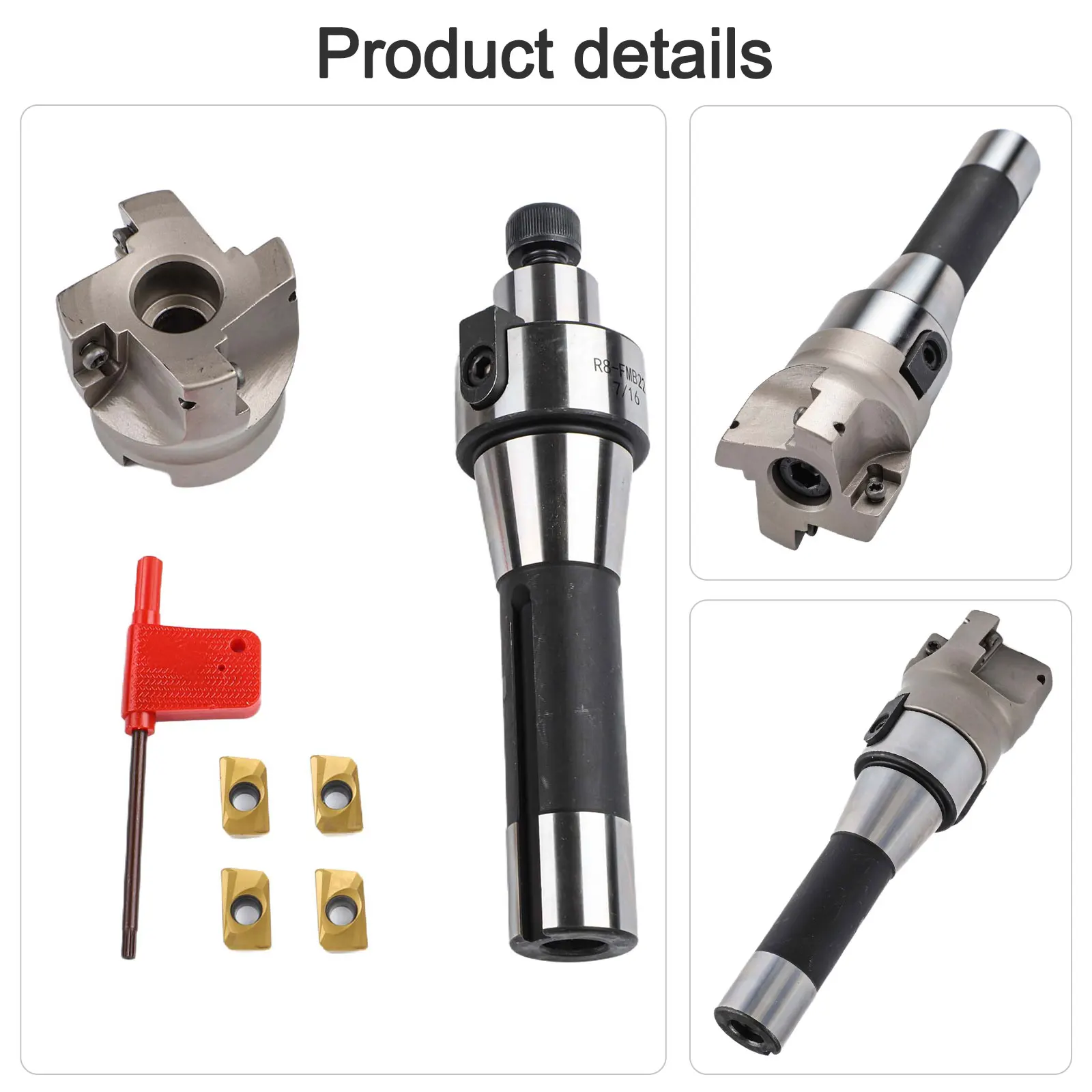 

R8 FMB22 400R End Mill Shell Cutter 50MM with 4 APMT1604 Carbide Inserts for Professional Milling Applications