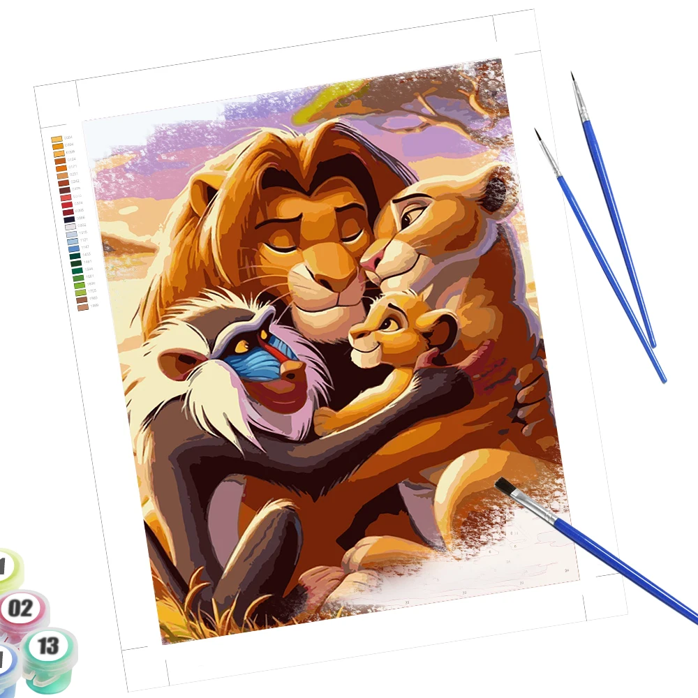 

Disney Paint By Numbers On Canvas Simba Lion Oil Painting Pictures Drawing Christmas Gifts Home Decor